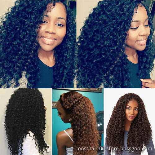 Onst Brazil Wave Braids In Synthetic Hair Extension Curly Crochet Wavy Braid Hair 20inch Ombre Weave Braiding Hair Extensions